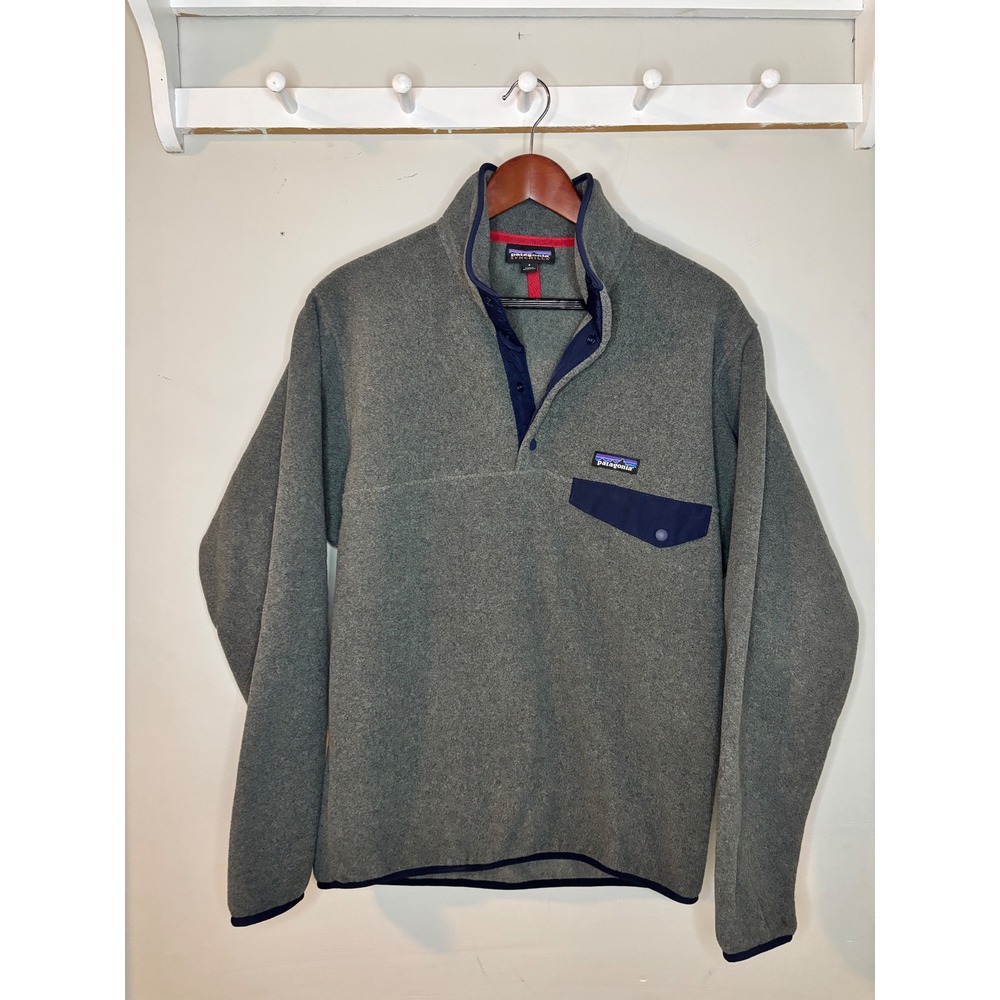 Patagonia Synchilla Snap-T Fleece Pullover Gray Blue Mens Small